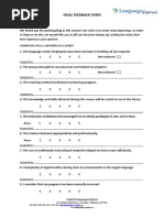 Final Feedback Form