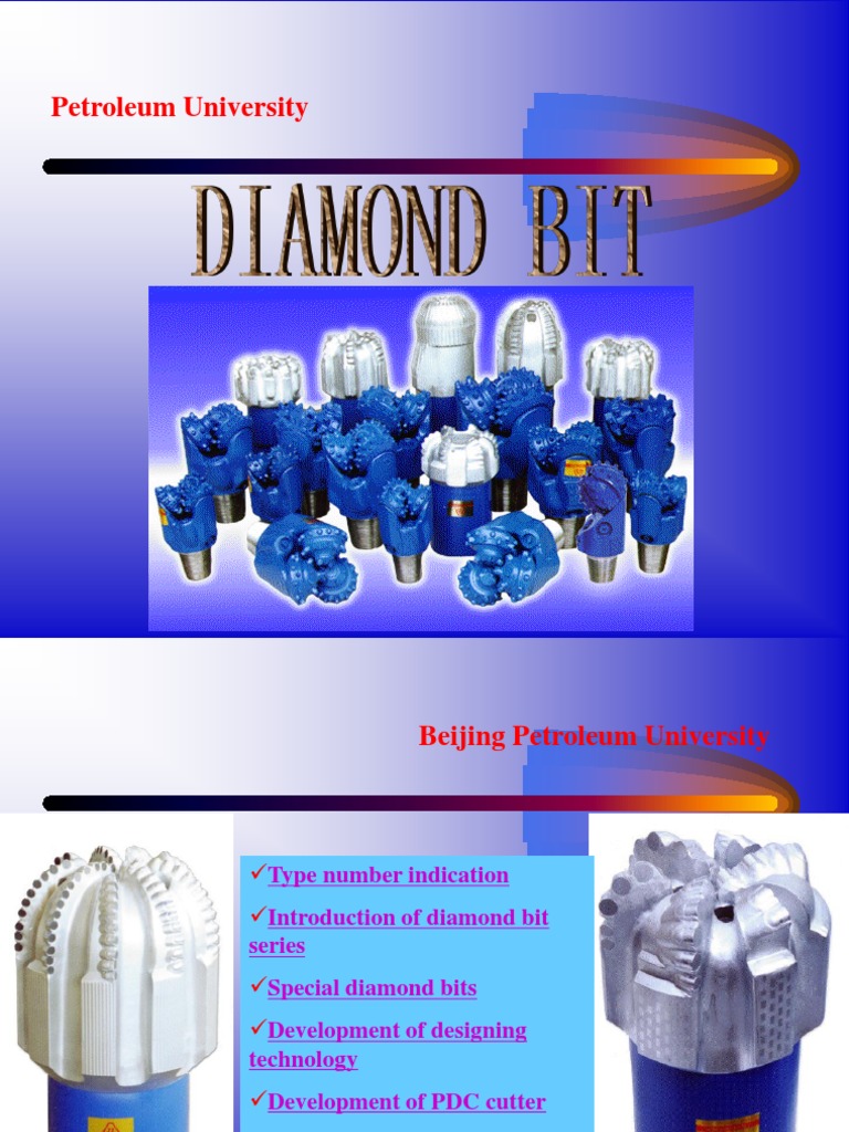 Diamond Bits - Beijing Petroleum University | PDF | Drilling | Diamond
