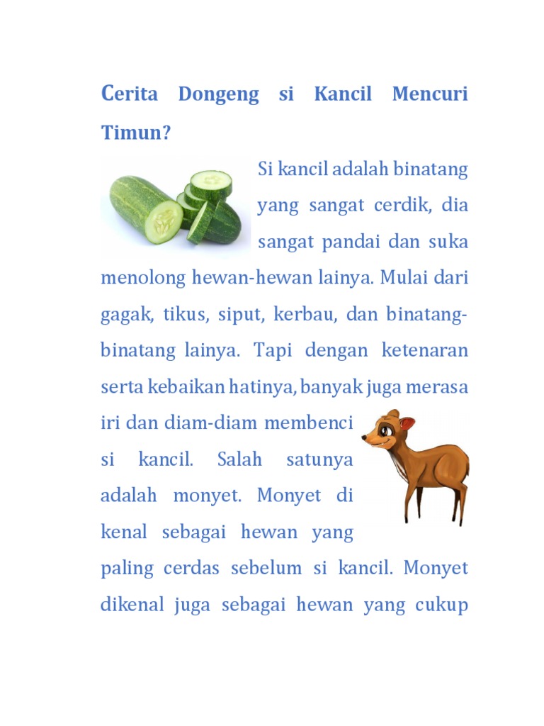Dongeng Bahasa Sunda Si Kancil Singkat