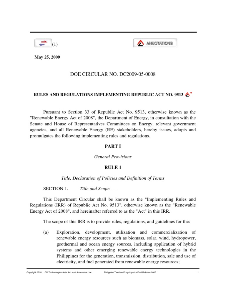 Irr Ra 9513 | PDF | Renewable Energy | Electrical Grid