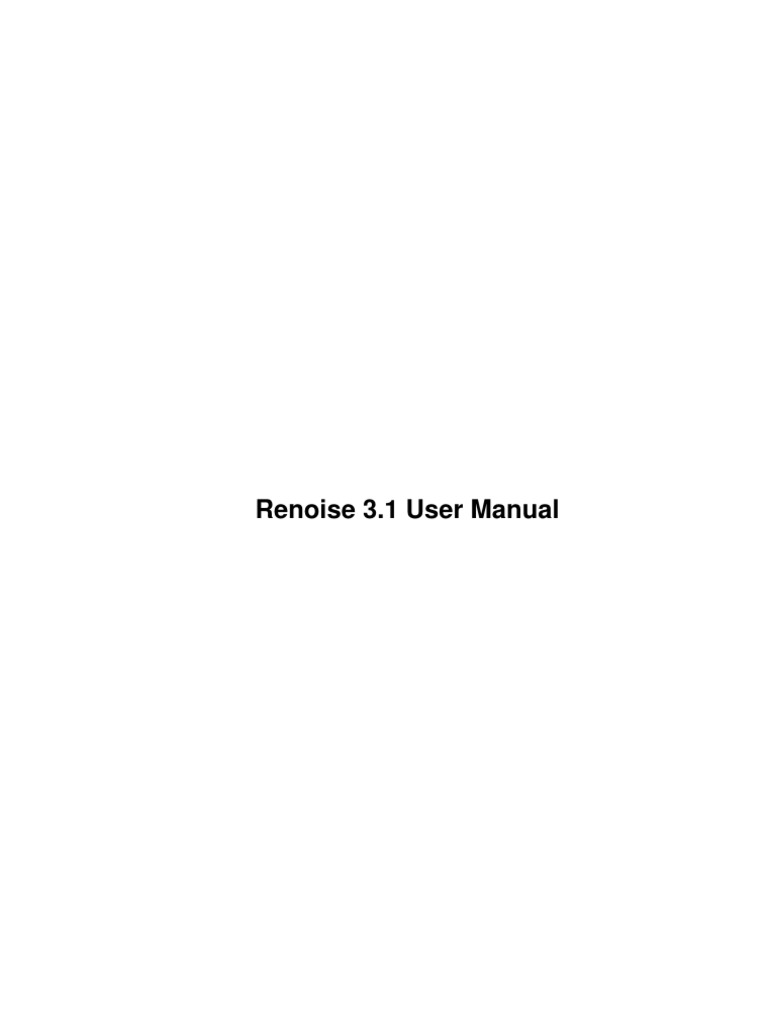 Renoise User Manual | PDF | Synthesizer | Graphical User Interfaces
