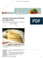 Consume Cada Mexicano 90 Kilos de Tortillas Al Año