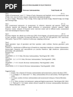 Undergraduate Programme in Electronics EL-Electronic Instrumentation Total Periods: 48