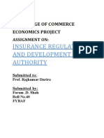 Insurance Regulatory and Development Authority: KC College of Commerce Economics Project