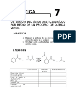 Obtención ácido acetilsalicílico química verde