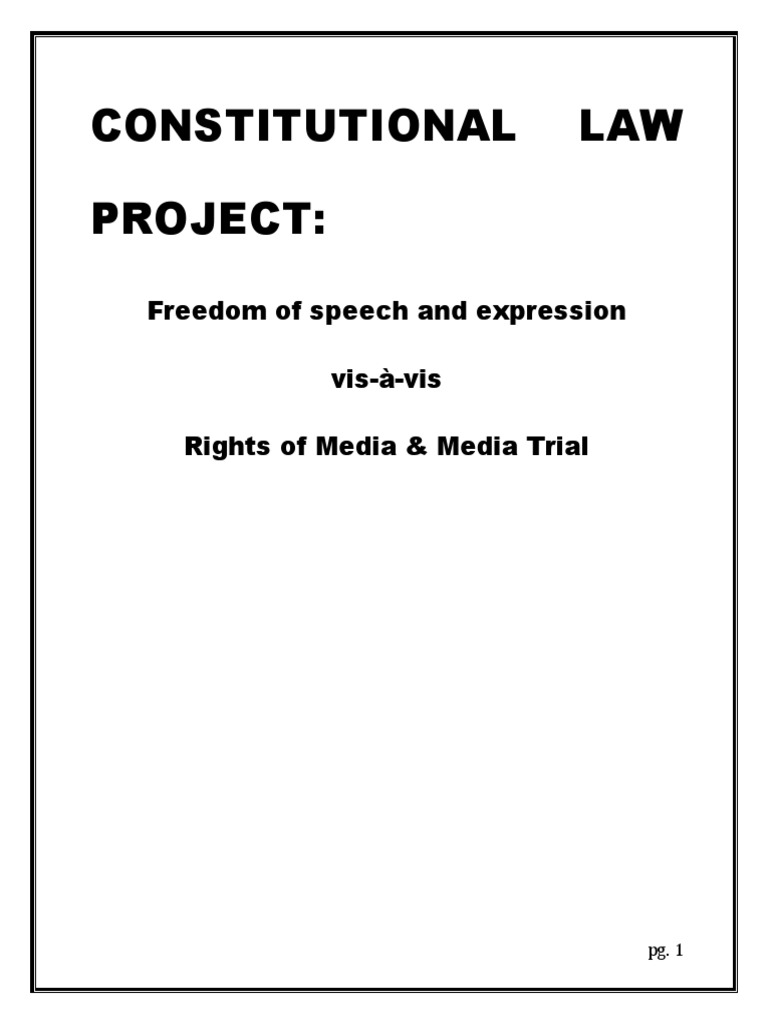 Constitutional Law Project Freedom of Speech and Expression VisÀVis