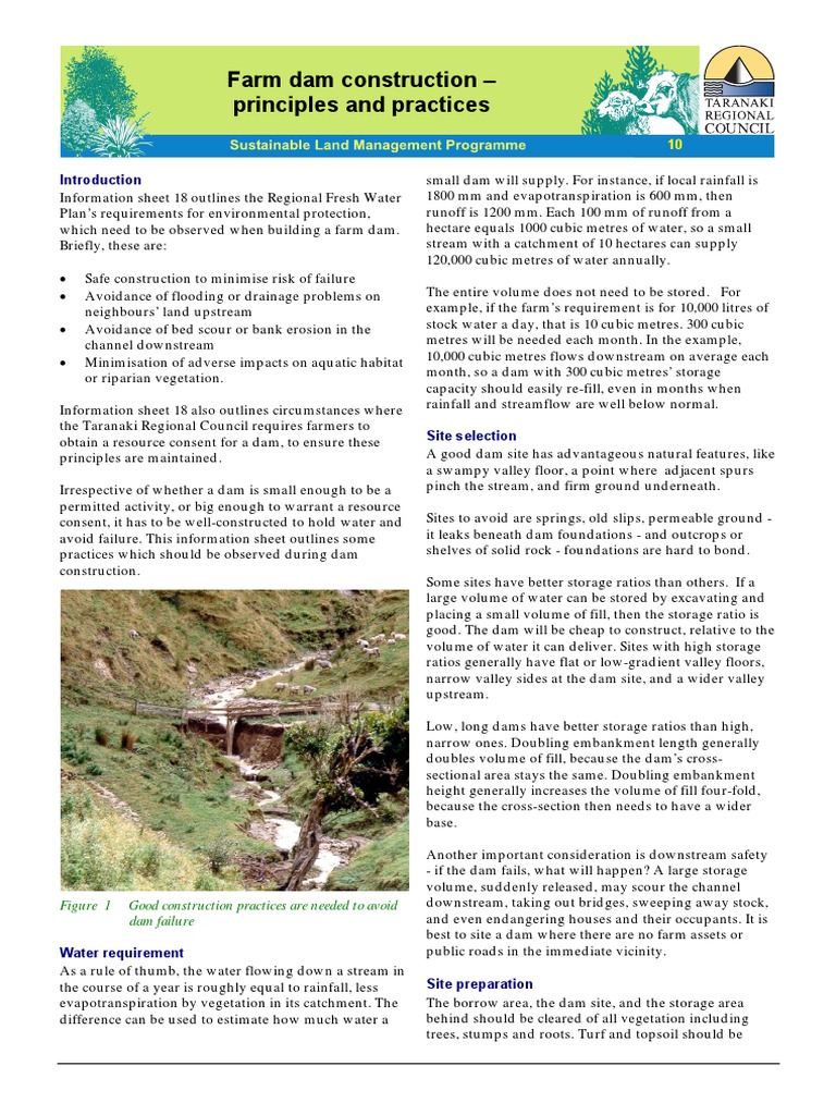 10 Farm Dam Construction PDF Spillway Dam