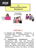 Start Up and New Venture Management Unit No 1 Notes PDF