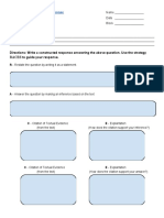 Using Textual Evidence Worksheet: Writing A Constructed Response