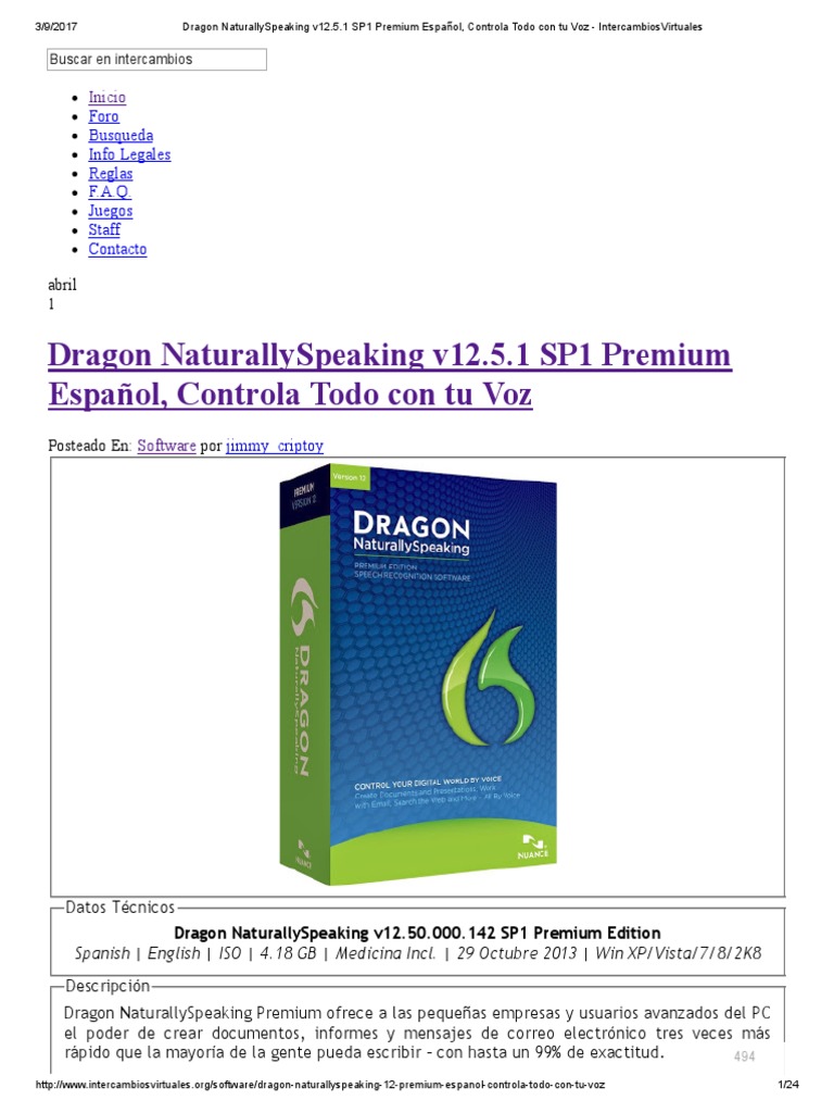 Dragon NaturallySpeaking v12.5 | PDF | Windows 7 | Windows Server 2008