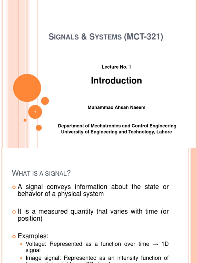 Introduction To Signal & Systems | Download Free PDF | Electronics ...