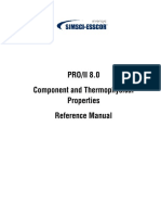 PRO II 8.0 Component and Thermophysical Properties - Reference Manual