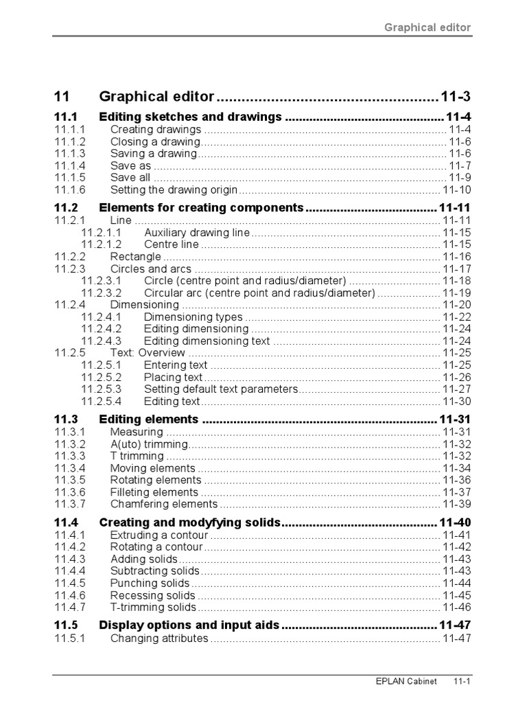EPLAN Cabinet Graphical Editor Guide | PDF | Angle | Circle