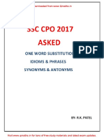 Vocabulary Compilation of SSC CPO 2017