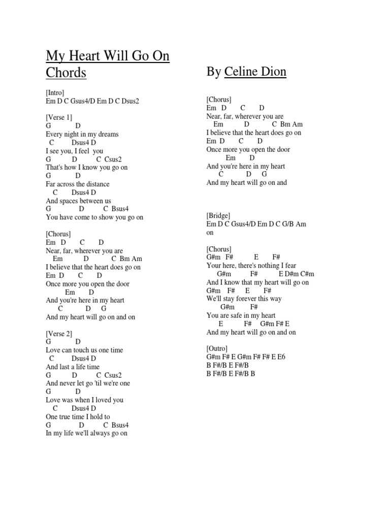 My Heart Will Go on Chords