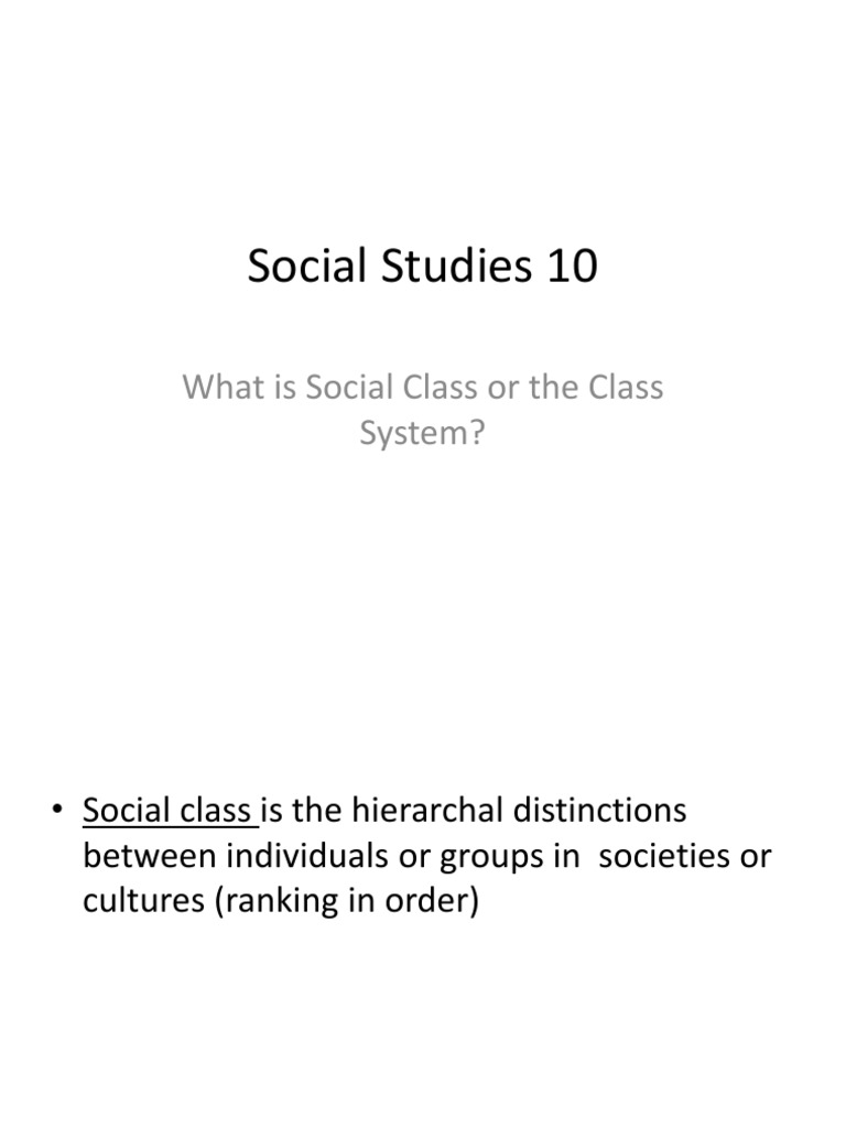 Understanding Social Class Hierarchies | PDF