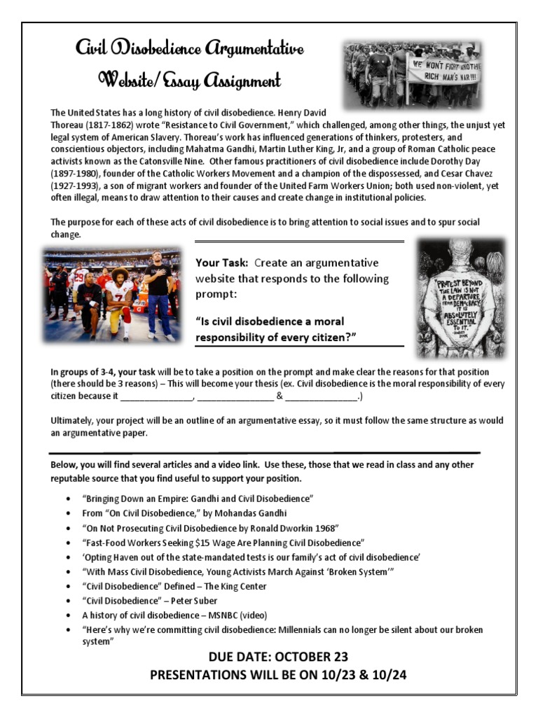 Disobedience causes social progress examples picture