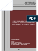 Incidencia de La Cervicalgia de Origen No Articular en Las Actividades de La Vida Diaria