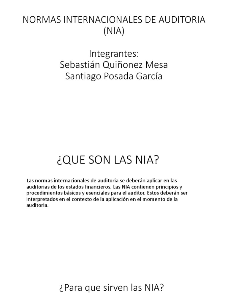 Normas Internacionales de Auditoria | PDF | Contralor | Calidad (comercial)