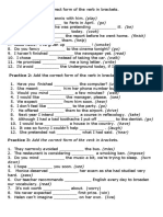 Verb Form Practice Worksheet