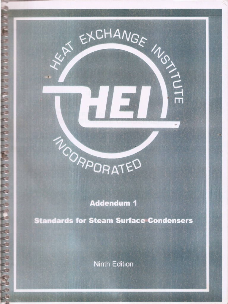 Hei Standards For Steam Surface Condensers Add 1 PDF | PDF | Foreign ...