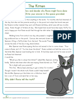 Reading Comprehension Kitten PDF