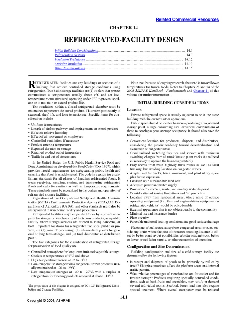 Refrigerated Facility Design Guide | PDF | Warehouse | Hvac