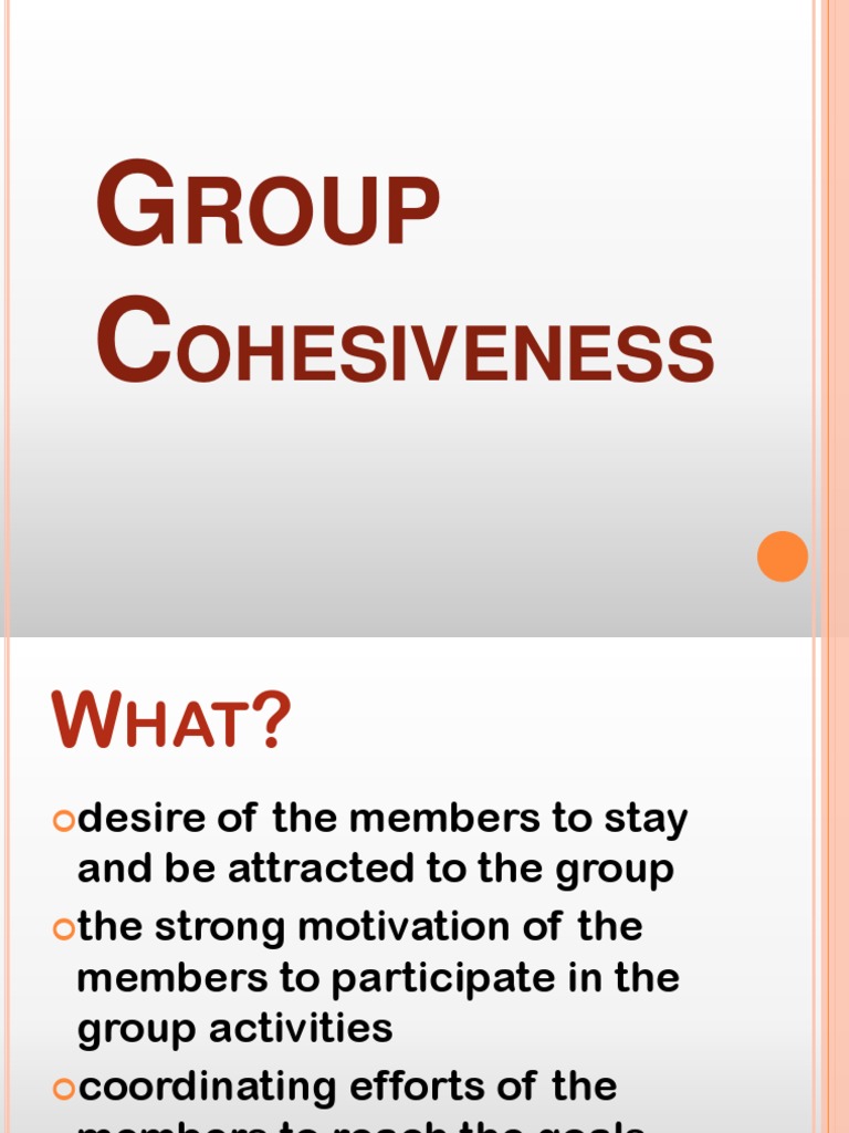literature review on group cohesiveness