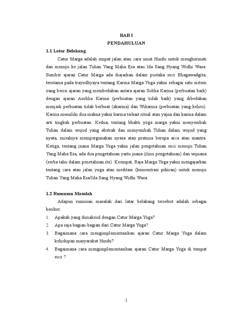 324504691 Makalah Catur Marga Yoga Di Tempat Suci