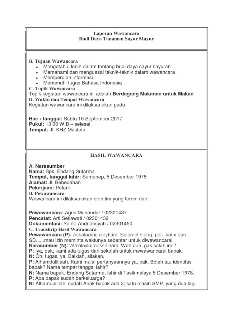 Laporan Wawancara