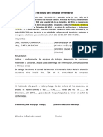 Acta de Cierre de Toma de Inventario