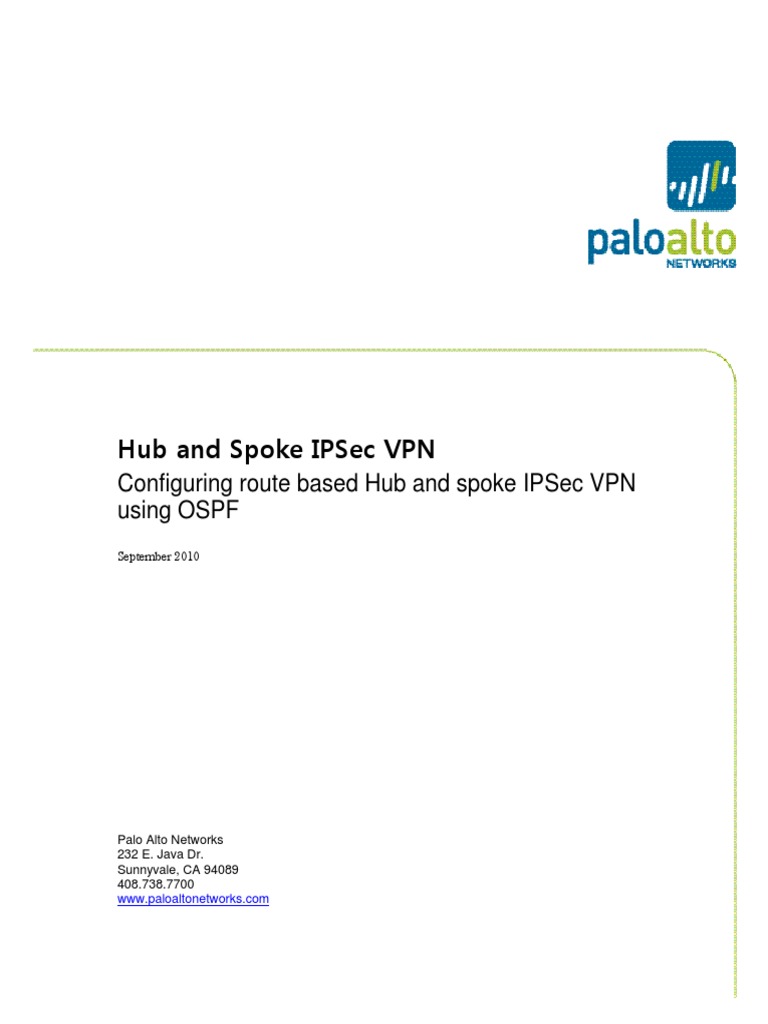 Configuring Hub and Spoke Route Based VPN PDF | PDF | Virtual Private ...