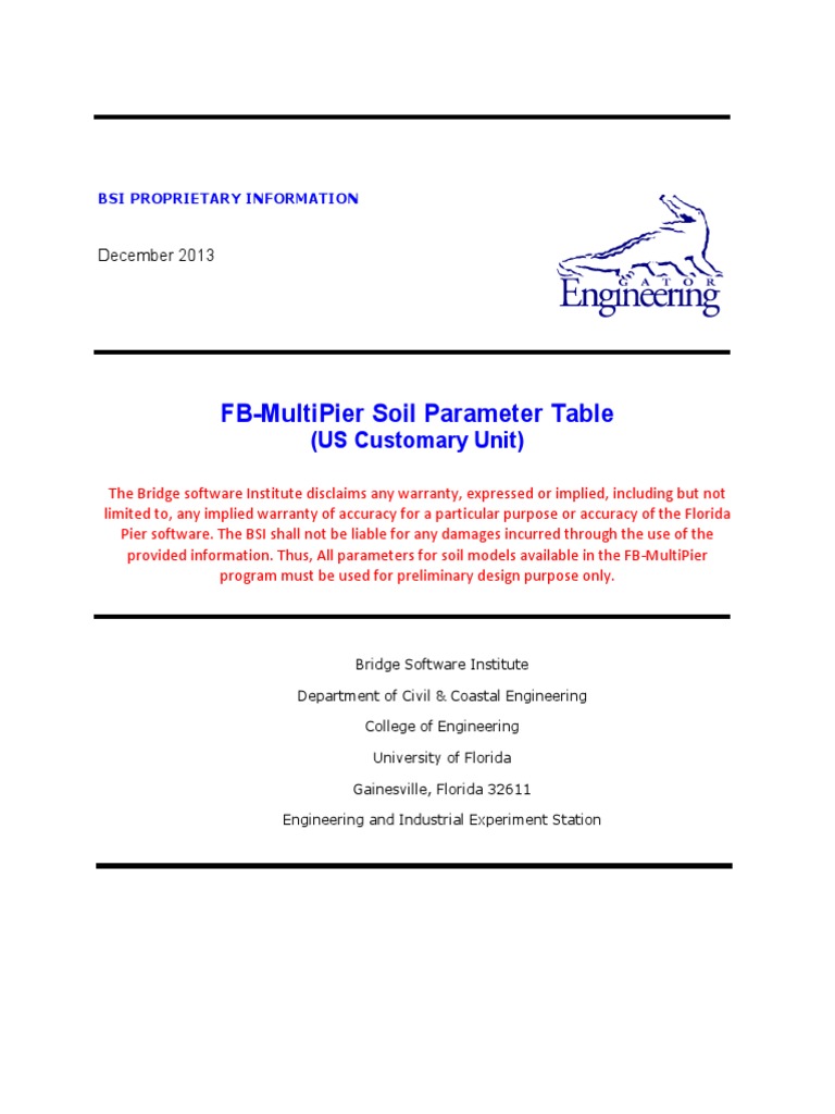 FB-MultiPier Soil Parameters Overview | PDF | Strength Of Materials ...