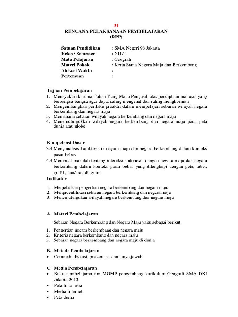 Kerja Sama Negara Maju Dan Berkembang Xii