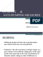 Dumping & Anti-Dumping Measures: Presented By: Shivani Kaul