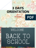 3 Days Orientation: Day 1 Get To Know