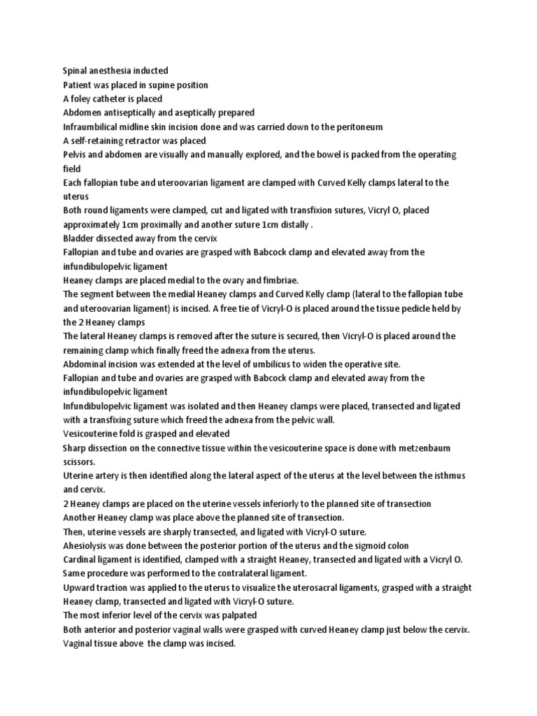 TAH-BSO Procedure Overview | PDF | Uterus | Abdomen