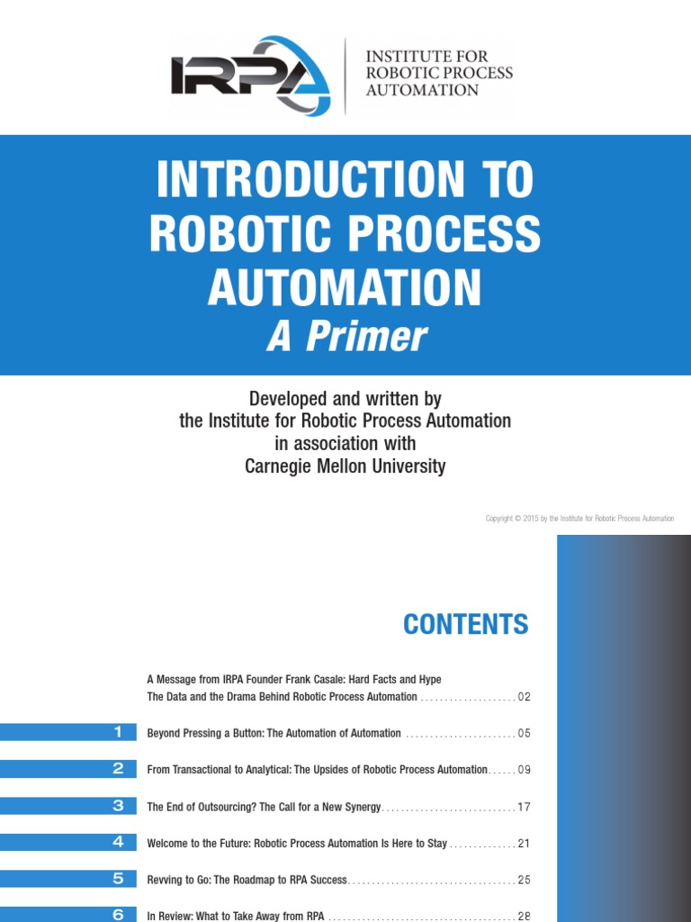 Introduction To Robotic Process Automation - A Primer by Institute For ...