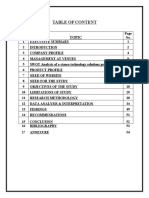 Table of Contents and Survey Analysis