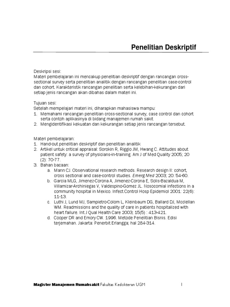 Penelitian Deskriptif Penelitian Deskriptif