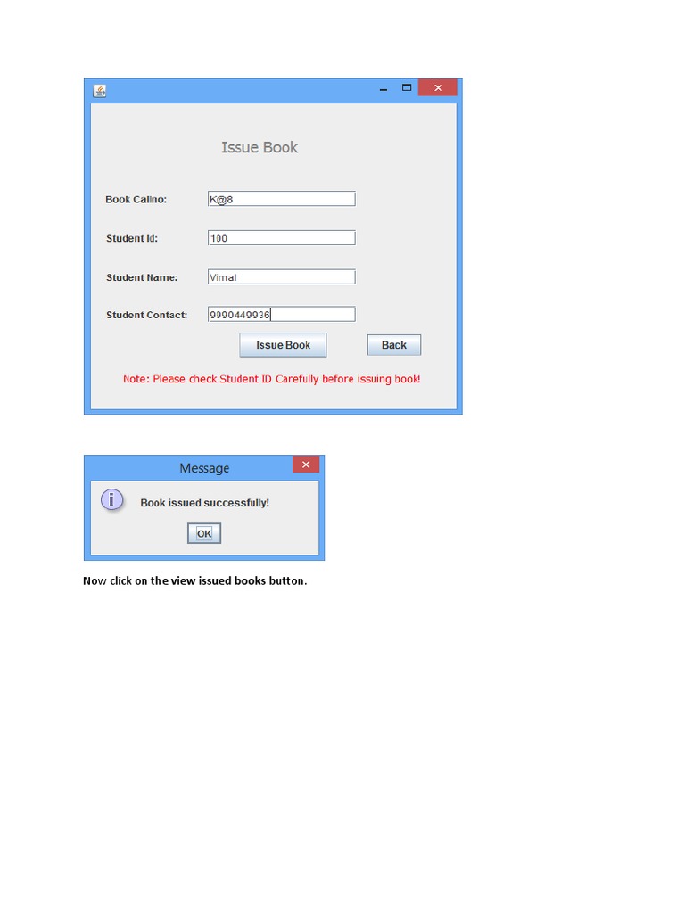 Now Click On The View Issued Books Button | PDF