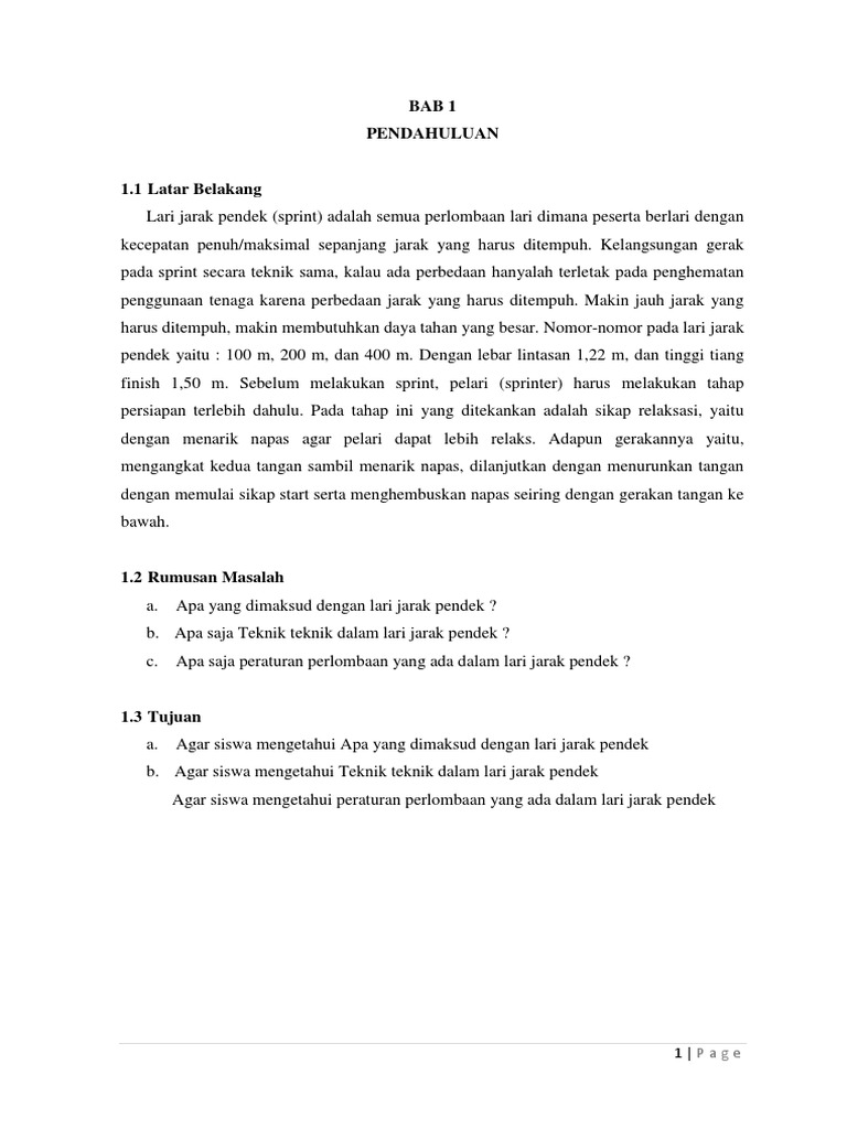 Download Makalah Lari Jarak Pendek Guru Paud