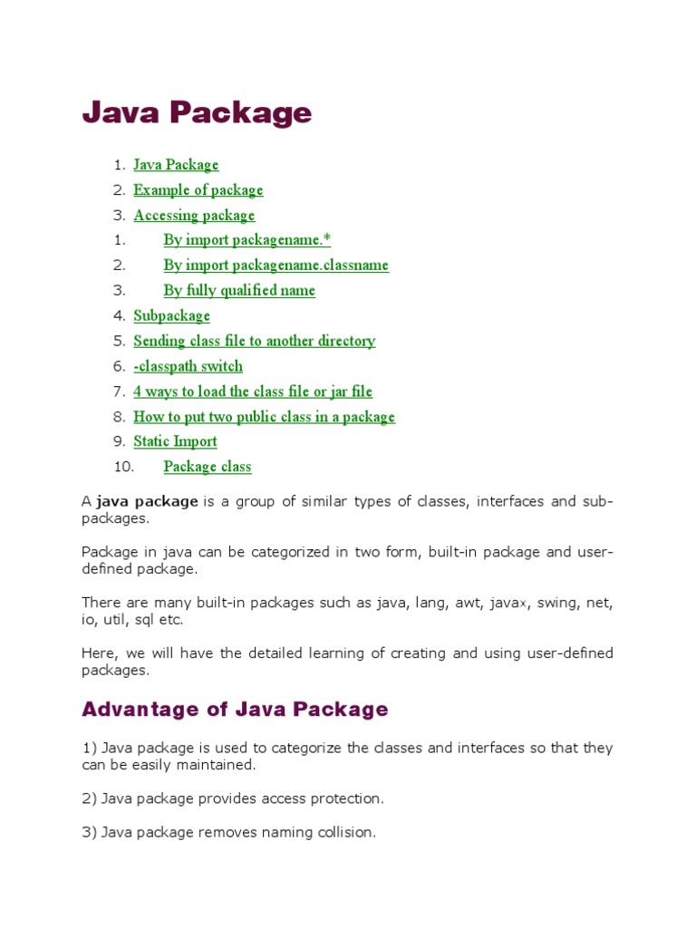 Java Package | PDF | Java (Programming Language) | Java Platform