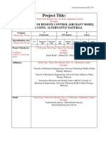 Project Title:: Development of Remote Control Aircraft Model (Robin) Using Alternative Material