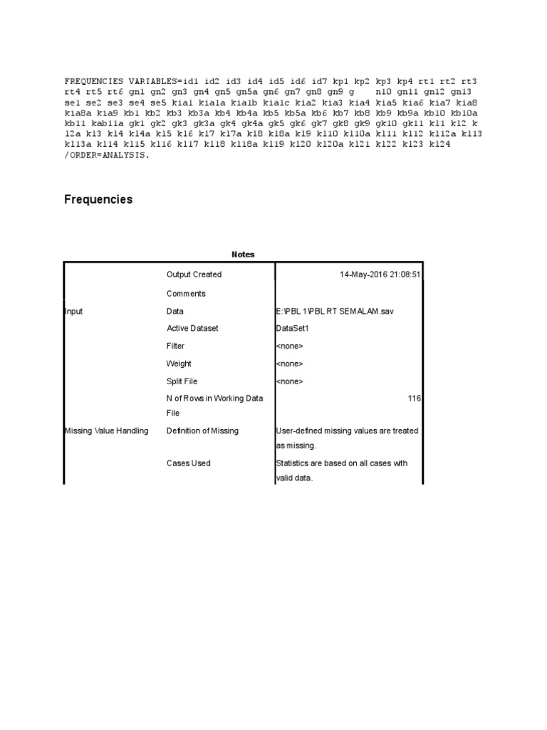 Frequencies: Notes | PDF | Indonesia | Teaching Mathematics