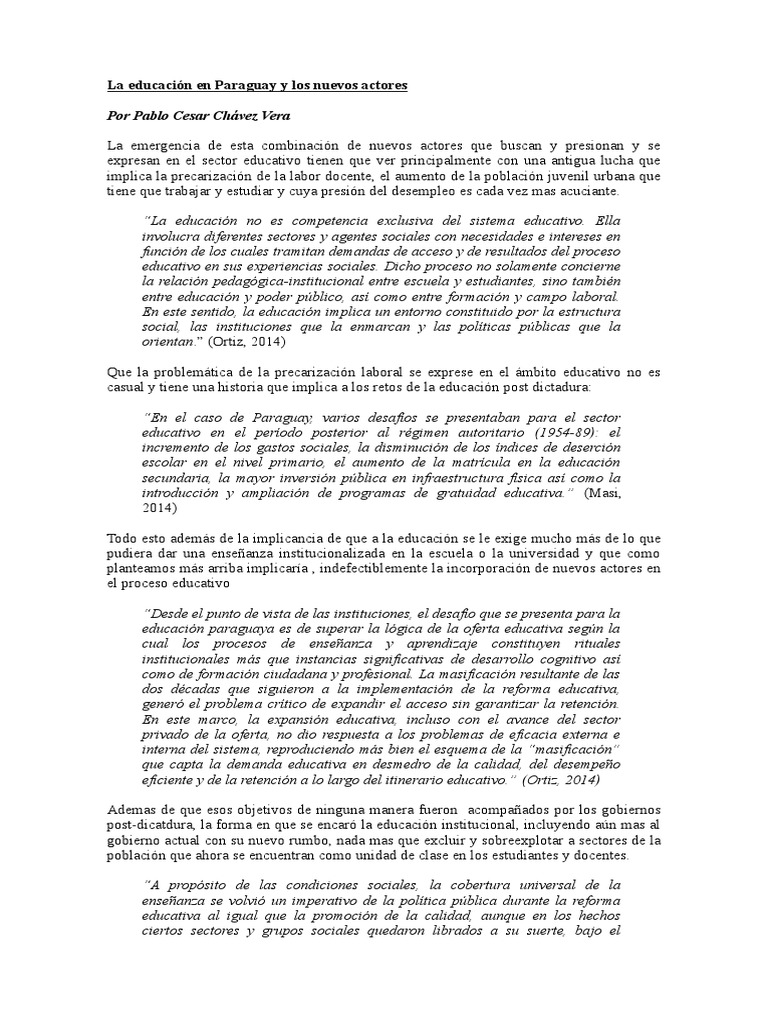 Desigualdad educativa en Paraguay | PDF | Desigualdad social ...