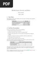 EE106b Project Overview and Rubric: 1 Due Dates