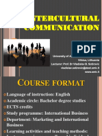 Course Format Intercultural Communication