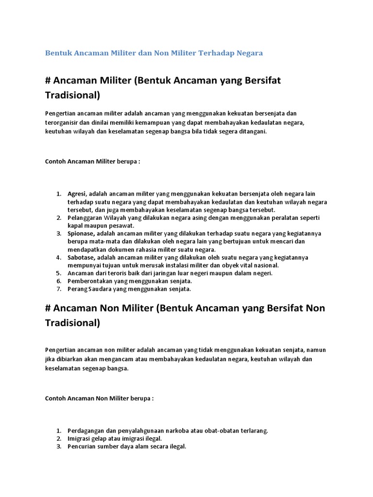 Contoh Ancaman Militer Berupa Agresi - Simak Gambar Berikut