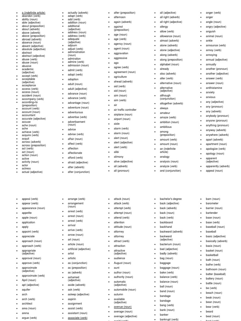 A B Pdf Verb Adjective
